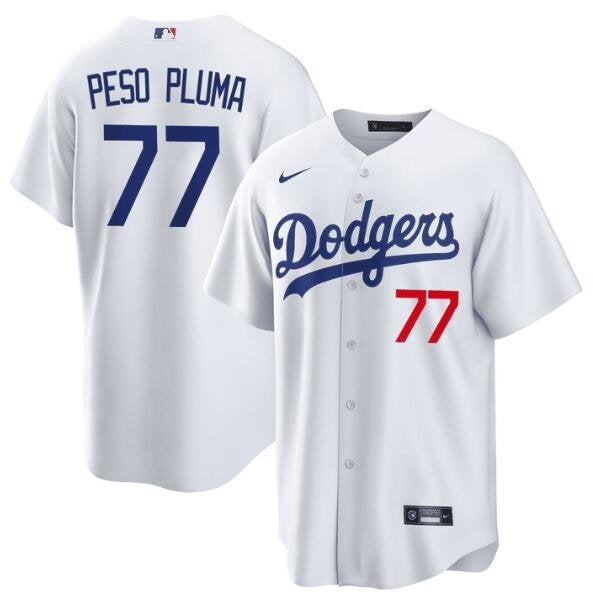 Peso Pluma 77 Los Angeles Dodgers Baseball Jersey 
